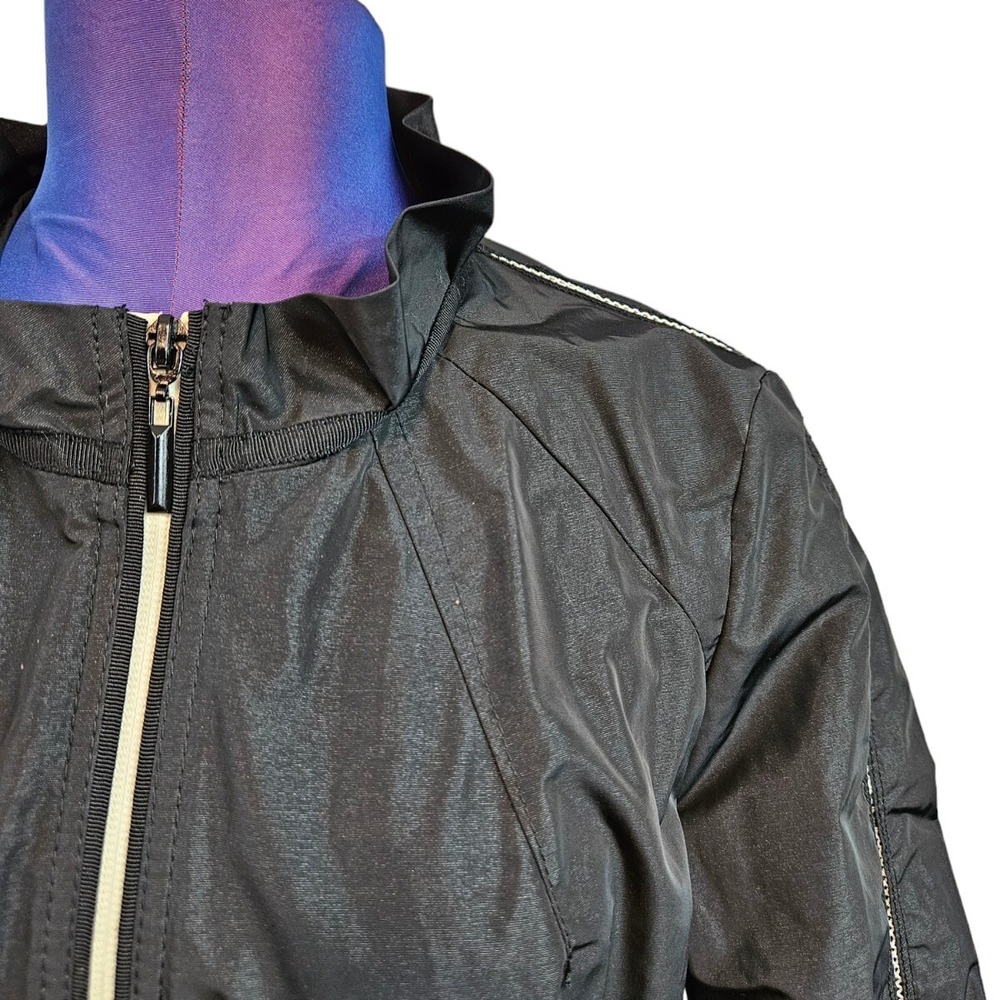 White House Black Market Black Lightweight Windbreaker Jacket Size 10 Women N56 - Picture 2 of 12